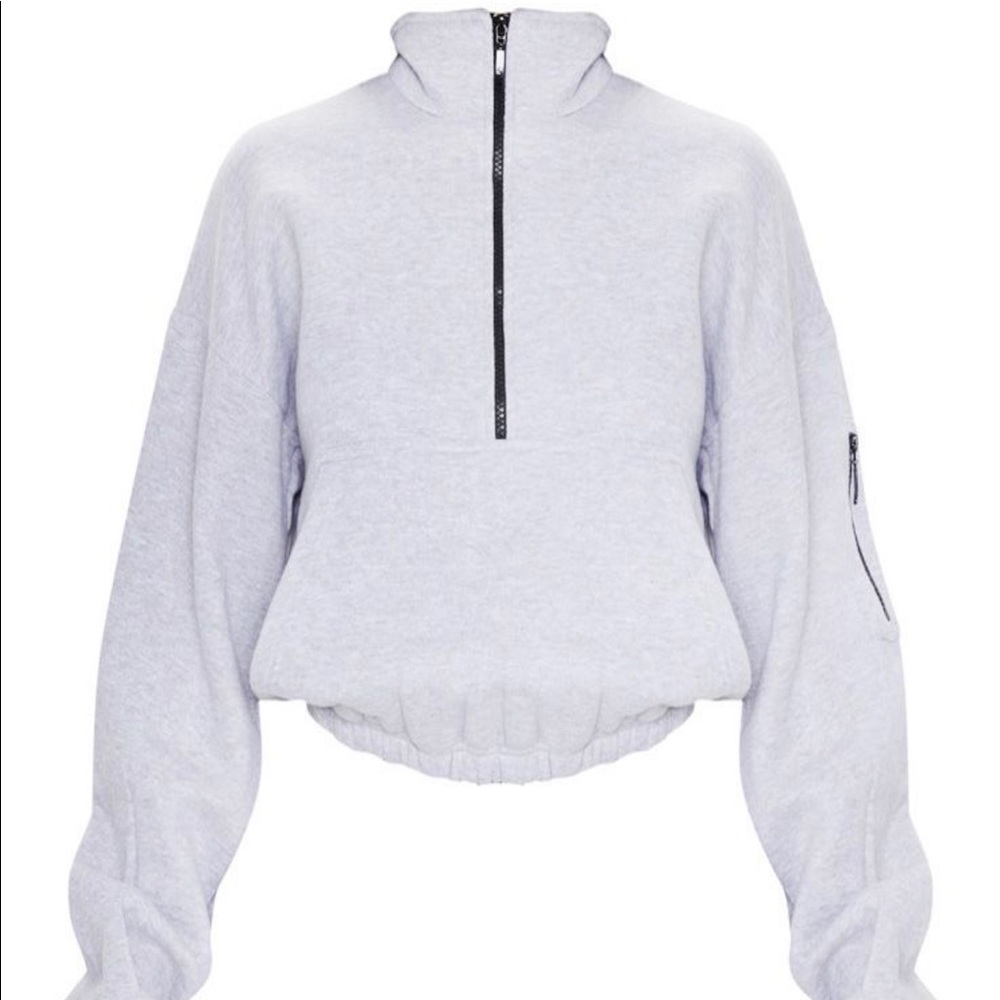 Prettylittlething zip front sweater